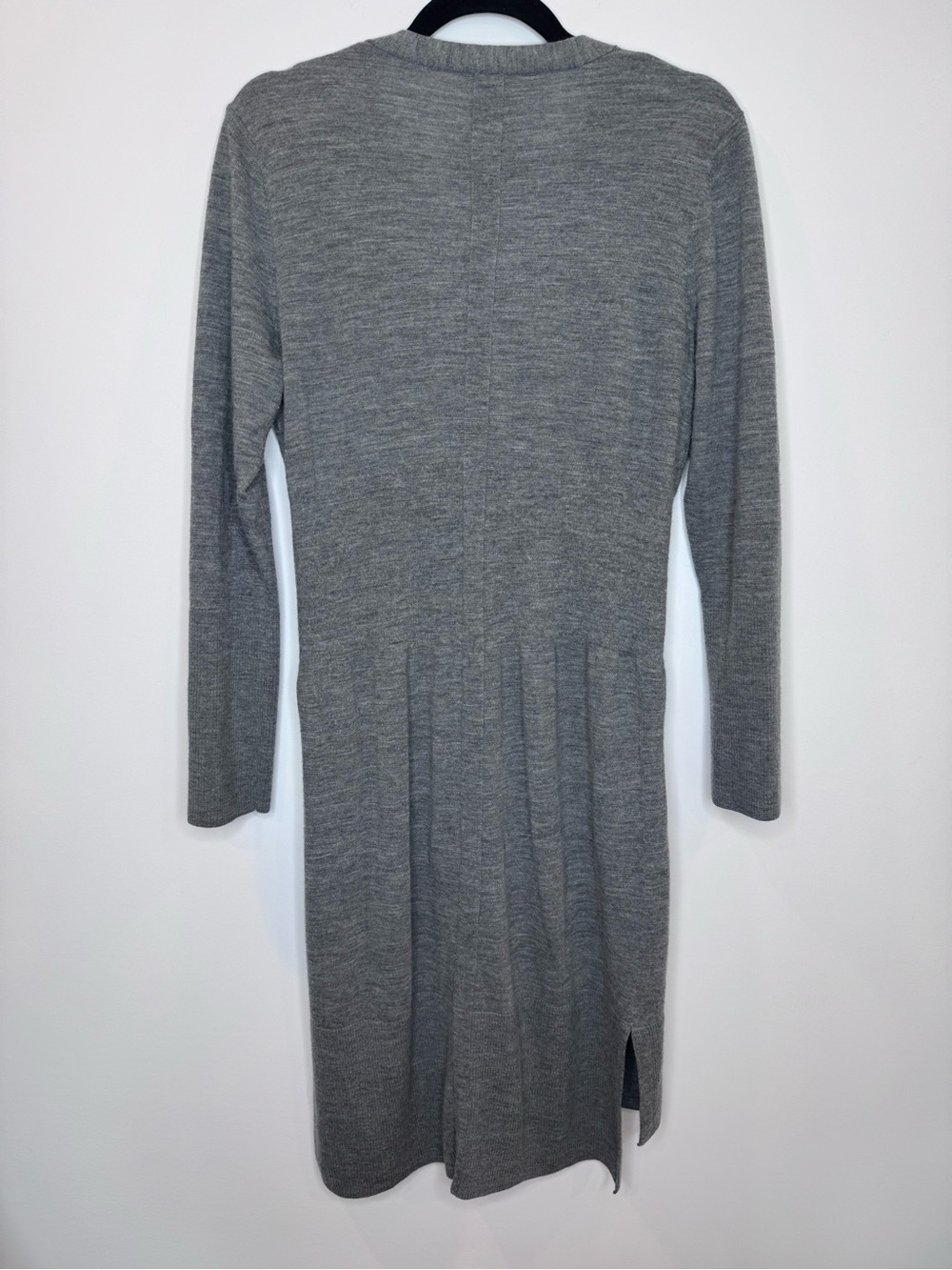 DKNY merino wool Long Gray Open-Front Women's Cardigan sz large - Picture 9 of 9